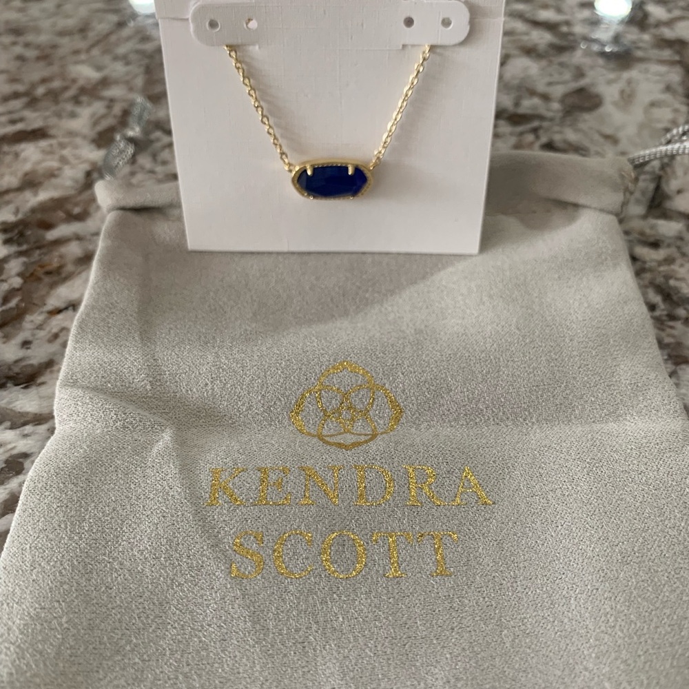 Kendra Scott Gold and Blue Minimalist Necklace